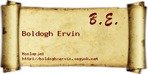 Boldogh Ervin névjegykártya